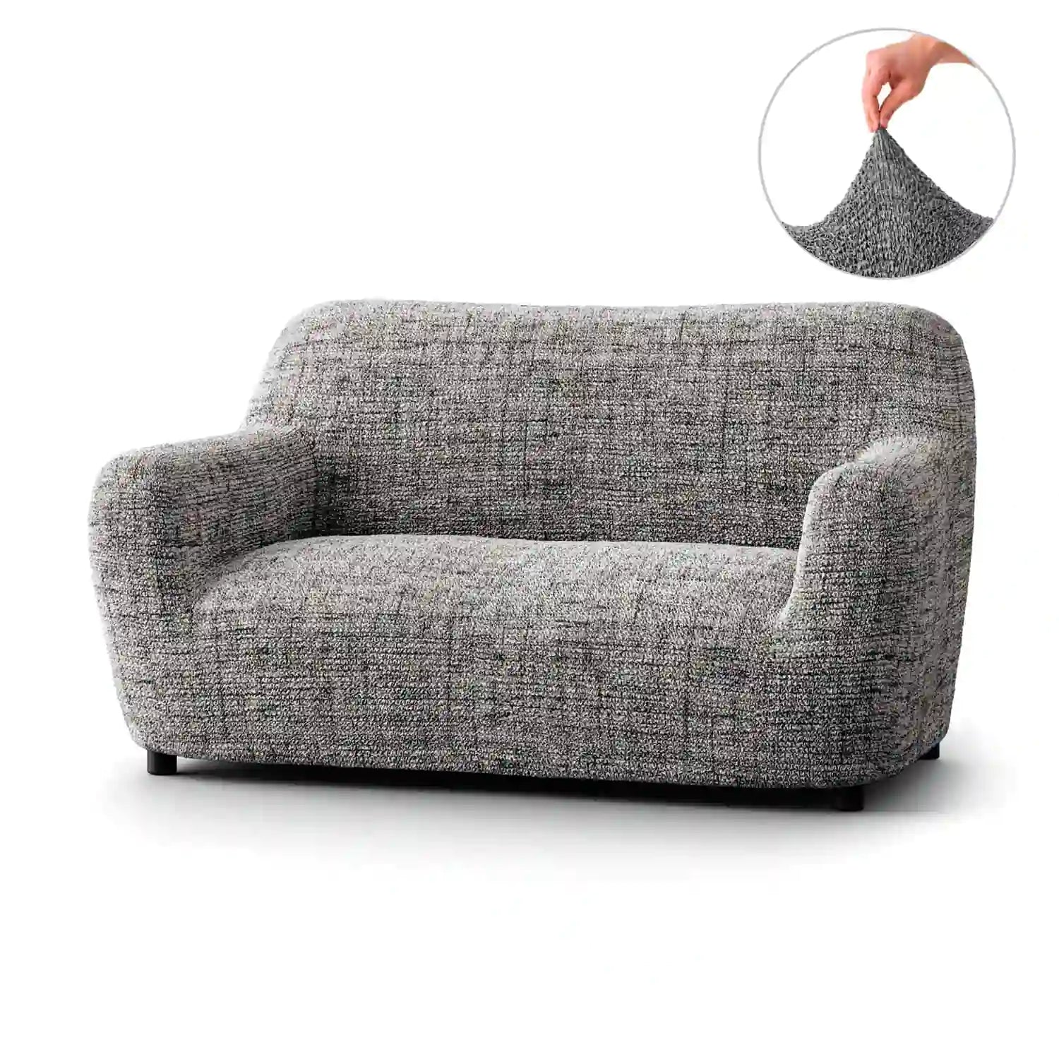 2 Seater Sofa Cover - Vittoria Grey, Microfibra Printed